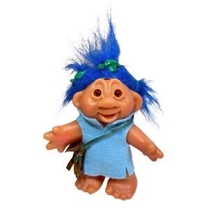 Vintage Totally Troll Olga P. Tiddle Playmates 2001 with Bag and Leaf Hair Clips